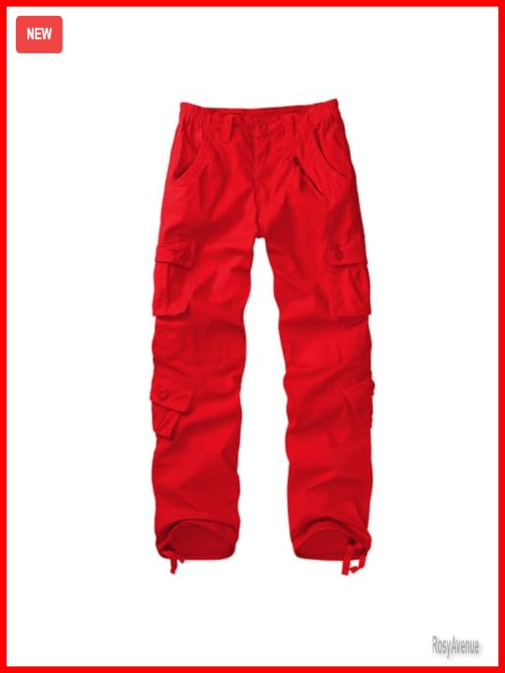 Raroauf Women's Cotton Cargo Capri Pants 9 Pockets High Waist